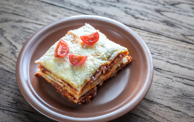 Lasagna with cherry tomatoes