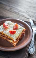 Lasagna with cherry tomatoes