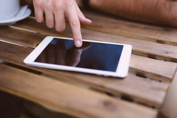 Closeup of digital tablet