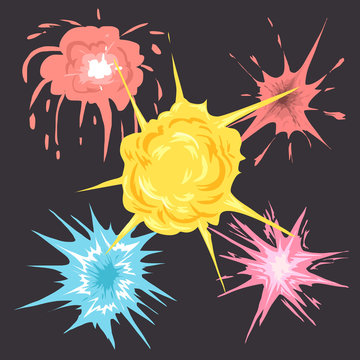 Colorful firework cartoon doodle