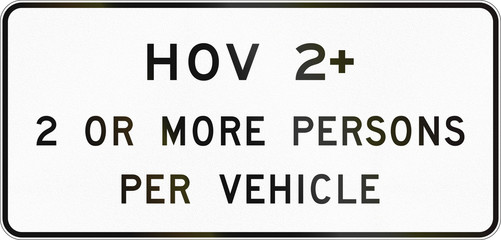 United States MUTCD road sign - HOV lane