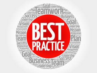 Best Practice circle word cloud, business concept