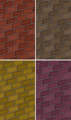 Brick wall in four colors