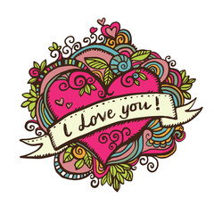 Valentines day greeting card with heart