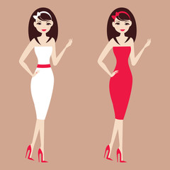 girl in white and red dress