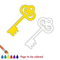 Golden Key cartoon. Page to be colored. 