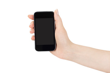 mobile phone in female hand