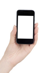 mobile phone in female hand
