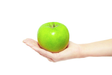 Green apple, isolated on white background
