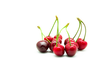 Sweet cherry isolated on white