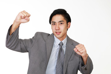 ガッツポーズのビジネスマン