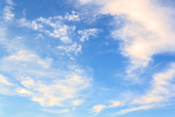 blue sky and clouds on sunny day