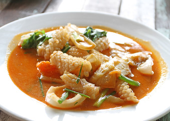 fried squid with curry powder