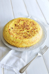 Traditional Spanish omelette. Spanish Tortilla.