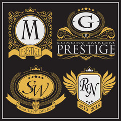 Set of vintage vector monogram.
Elegant emblem for hotels, restaurants, bars, and public institutions. The logo on brochures, presentations, invitation cards.