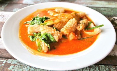 fried squid with curry powder