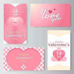 Valentine's day business card, Banner, vector stock.