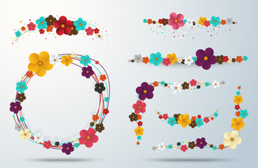 Floral Frame Collection. Floral elegance frames and holiday symb