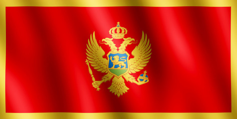 Flag of Montenegro waving in the wind