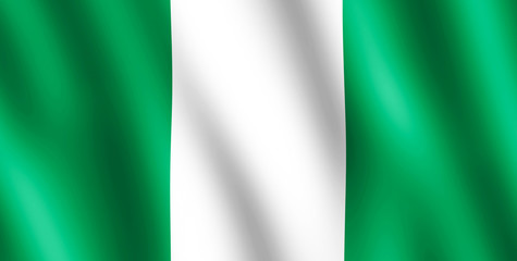 Flag of Nigeria waving in the wind