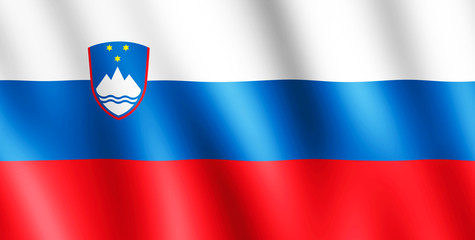 Flag of Slovenia waving in the wind