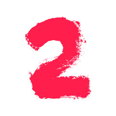 Number two painted with a dry brush.