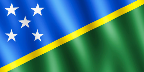 Flag of Solomon Islands waving in the wind