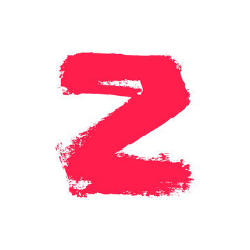 Z letter painted with a dry brush.