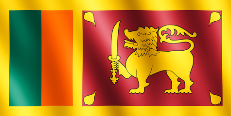 Flag of Sri Lanka waving in the wind