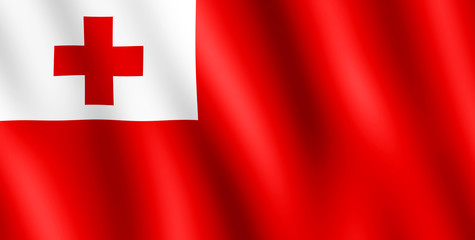 Flag of Tonga waving in the wind
