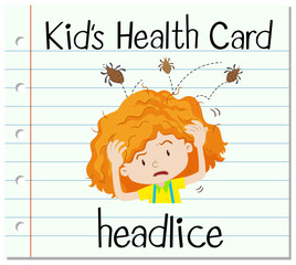 Health card with girl and headlice