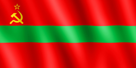 Flag of Transnistria waving in the wind
