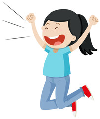 Girl jumping up with excitement