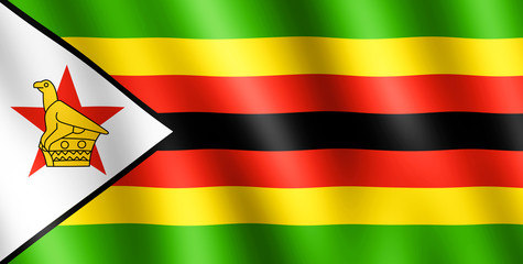 Fototapeta premium Flag of Zimbabwe waving in the wind
