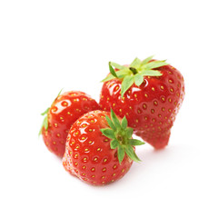 Pile of few strawberries isolated