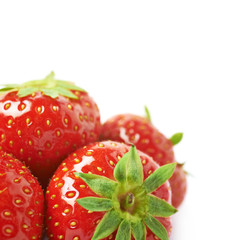 Pile of few strawberries isolated