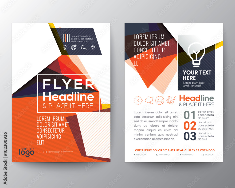 Poster abstract triangle shape poster brochure flyer design layout vector template