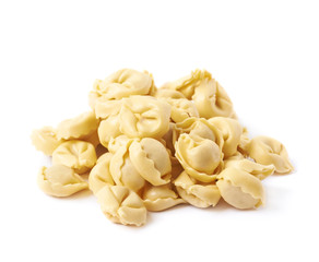 Pile of multiple ravioli isolated