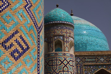 Détail architectural du Registan à Samarcande – Ouzbékistan - obrazy, fototapety, plakaty