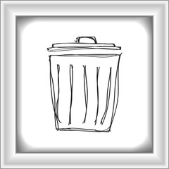 Simple doodle of a rubbish bin