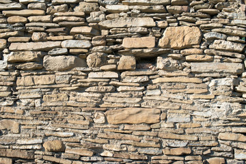 Stone masonry with rich and various texture