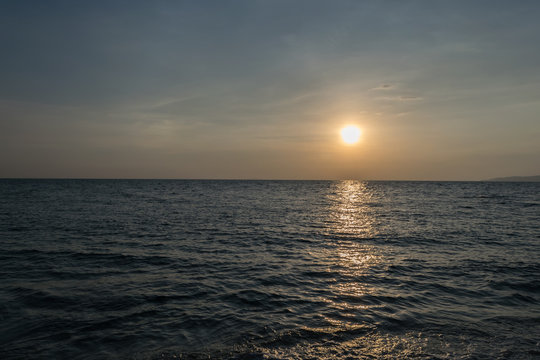 calm sea at sunset, beautiful.