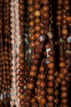 wooden rosary beads brown Length