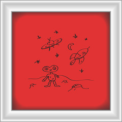 Simple doodle of a space alien