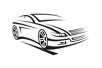 Obraz premium abstract monochrome illustration of a car