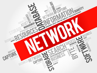 Network word cloud, business concept