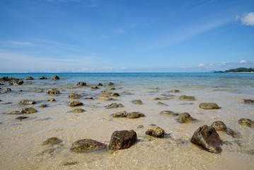 Fototapeta na wymiar Nature background, clear water tropical beach, Lanta Island
