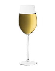 white wine glass isolated on white