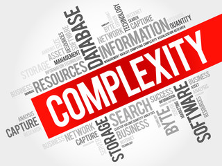 Complexity word cloud, business concept