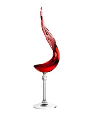 Obrazy na Plexi  plusk wina w szkle bez szkła na białym tle